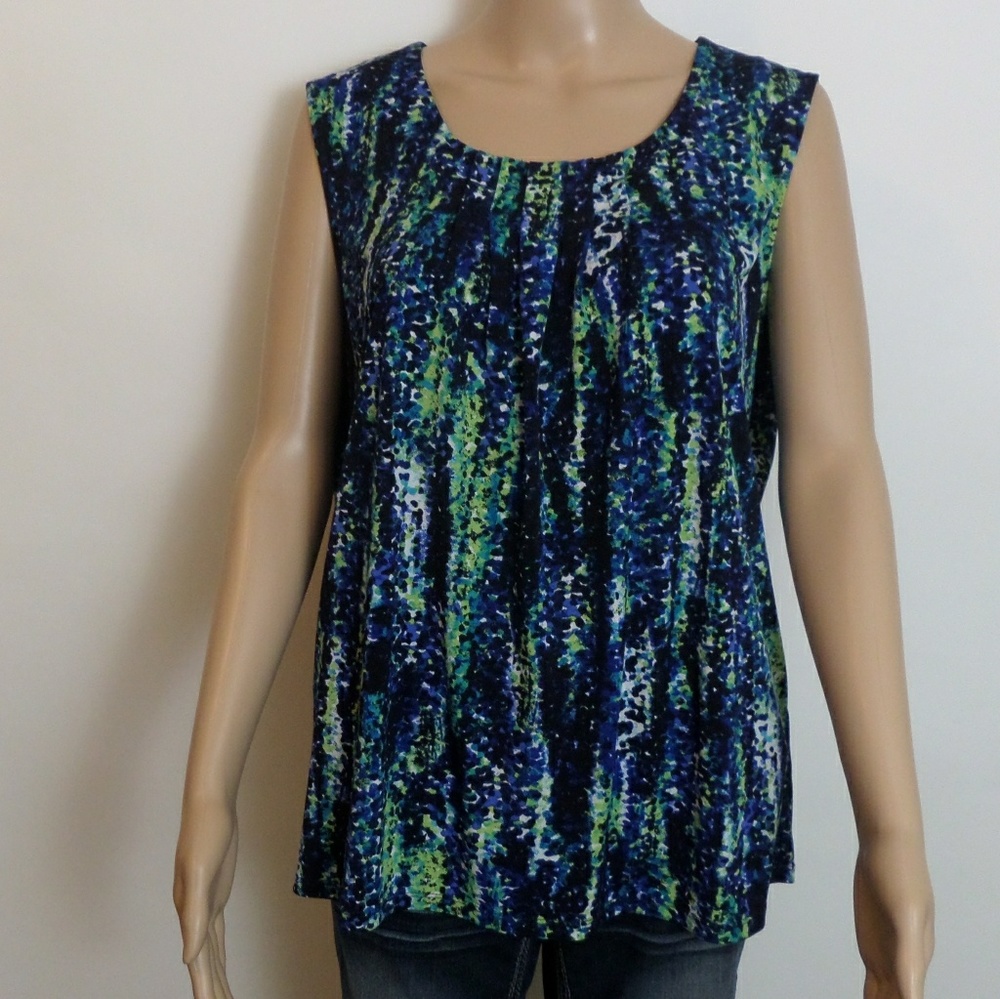 Kasper green blue black top size L